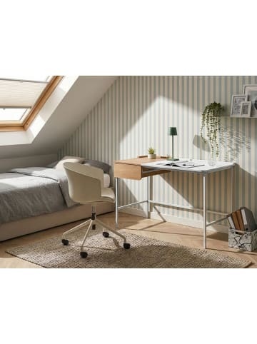 Beliani Schreibtisch OCATE in Weiß/Braun - (W) 120 x (H) 76 x (L) 60 cm