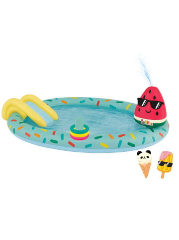 Happy People Planschbecken - Spielcenter Eis mit Rutsche und Sprinkler in mehrfarbig