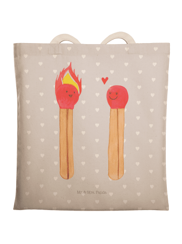 Mr. & Mrs. Panda Tote Bag Streichhölzer ohne Spruch in Grau Pastell