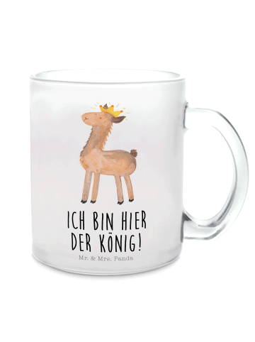 Mr. & Mrs. Panda Teeglas Lama König mit Spruch in Transparent