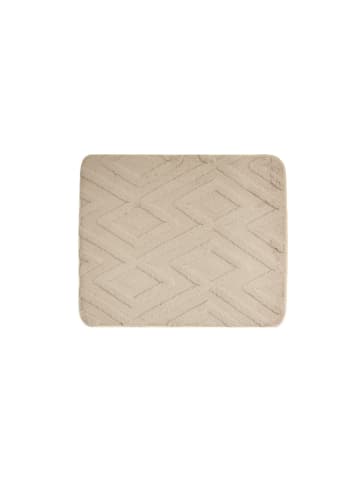 Almina WC-Set mit Diamant-Jaquard-Struktur - 2-teiliges Badematten-Set in Braun