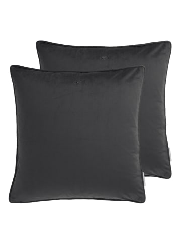Tom Tailor TT Kissenhülle 2er Set VelvetSignature 45 x 45 cm in Anthrazit