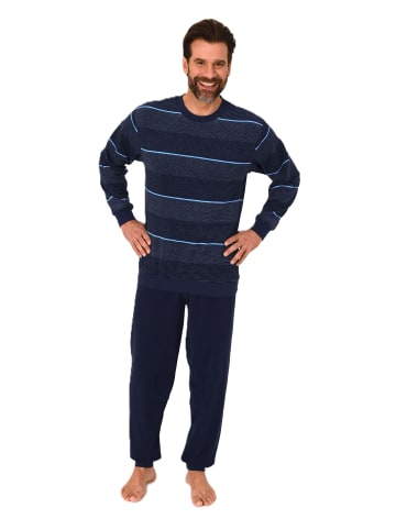 NORMANN Langarm Schlafanzug Frottee Bündchen - 86720 in marine