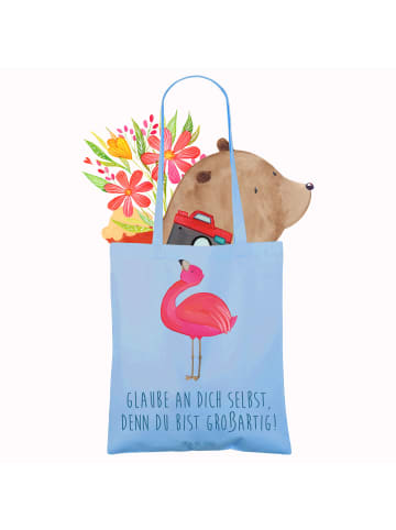 Mr. & Mrs. Panda Einkaufstasche Selbstvertrauen stärken mit Spruch in Sky Blue