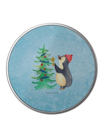 Mr. & Mrs. Panda Kaffeedose Pinguin Weihnachtsbaum ohne Spruch in Eisblau