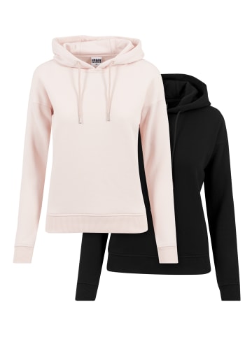 Urban Classics Hoody in black+pink