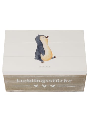 Mr. & Mrs. Panda Aufbewahrungsbox Pinguin mHerzieren ohne Spruch in Weiß