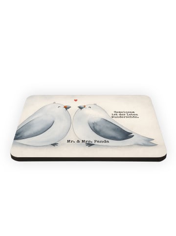 Mr. & Mrs. Panda Magnet Tauben Liebe Design mit Spruch in Weiß