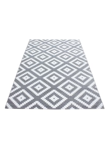 KADIMA DESIGN Teppich Kurzflor Waschbar Geometrisch INN Strapazierfähig OEKO-TEX in Grau
