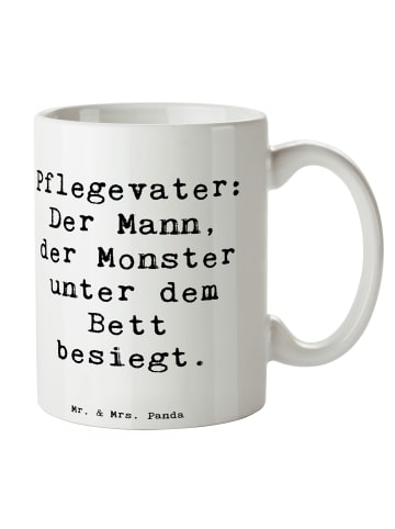 Mr. & Mrs. Panda Tasse Pflegevater Held mit Spruch in Weiß