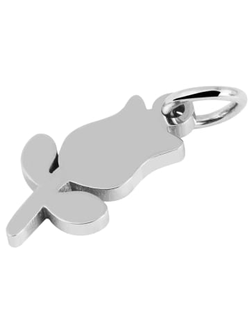 Adeliás Damen Anhänger – Blume Anhänger aus Edelstahl in silber