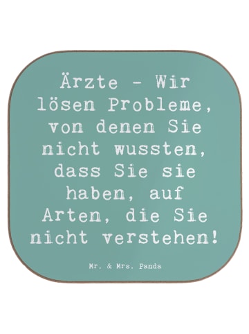 Mr. & Mrs. Panda Tischuntersetzer Spruch Arzt Probleme Lösen mit... in Meeresbrise
