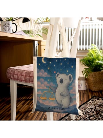 Mr. & Mrs. Panda Schultertasche Waage Astrologie Design ohne Spruch in Weiß