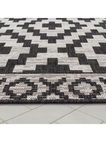 KADIMA DESIGN Teppich Kurzflor Rauten Wohnzimmer in Schwarz