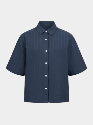 Erlich Textil  Simply Cotton Kurzarmschlafhemd aus Bio-Baumwolle in mitternachtblau