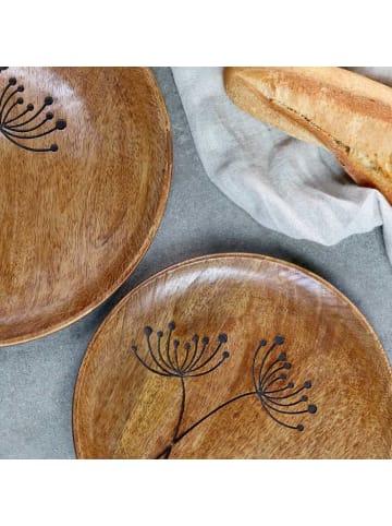 Chic Antique Platzteller TOURS mit Schnitzereien Mango Holz Dunkel 30 cm