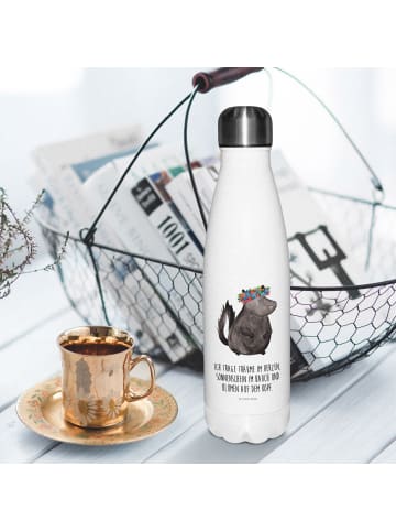 Mr. & Mrs. Panda Sport Trinkflasche Stinktier mit Spruch in Weiß
