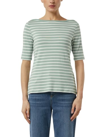 comma T-Shirt in lind weiß - 0001