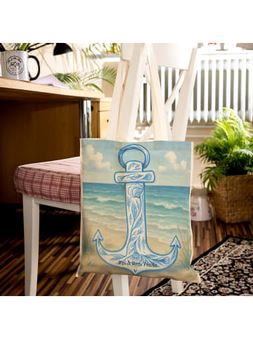 Mr. & Mrs. Panda Shopper-Tasche Anker Blau Design ohne Spruch in Weiß
