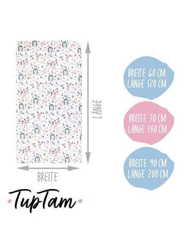 TupTam Baby Kinder Spannbettlaken 2er Pack in rosa/weiß