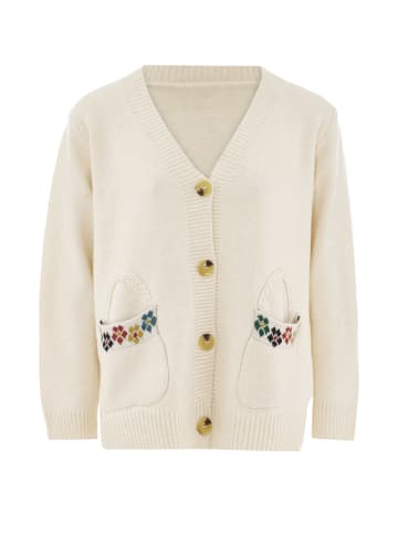 immy Damen Strickjacke in Wollweiss