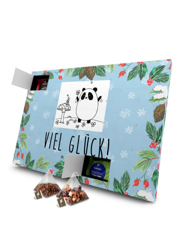 Mr. & Mrs. Panda Tee Adventskalender Panda Glück mit Spruch in Eisblau