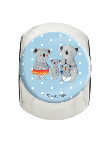 Mr. & Mrs. Panda Bonbonglas Koala Familie ohne Spruch in Blau Pastell