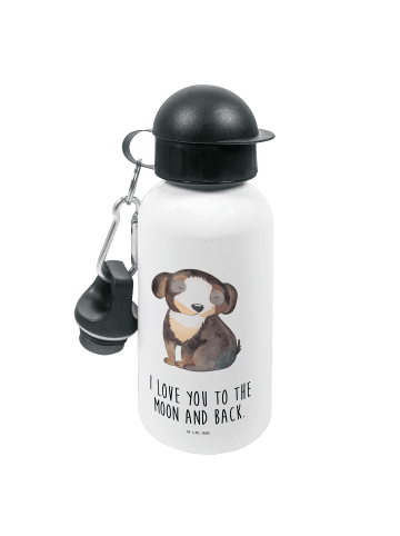 Mr. & Mrs. Panda Trinkflasche Hund Entspannen mit Spruch in Weiß