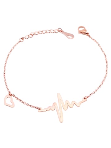 Adeliás Damen Armband – Herz aus Edelstahl 17 cm in gold