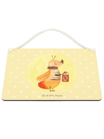 Mr. & Mrs. Panda Schild Glühwürmchen ohne Spruch in Gelb Pastell