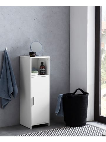 KADIMA DESIGN Badschrank 30 x 95,5 x 30 cm weiß Holz mit Tür und Ablagefach,