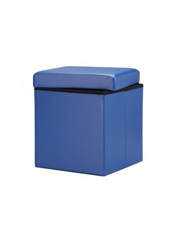 relaxdays Faltbarer Sitzhocker in Blau - (B)38 x (H)38 cm