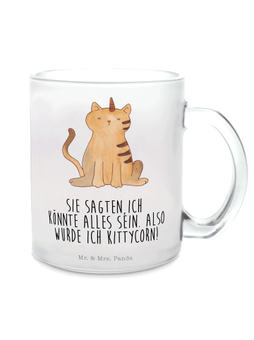 Mr. & Mrs. Panda Tasse Einhorn Katze mit Spruch in Transparent
