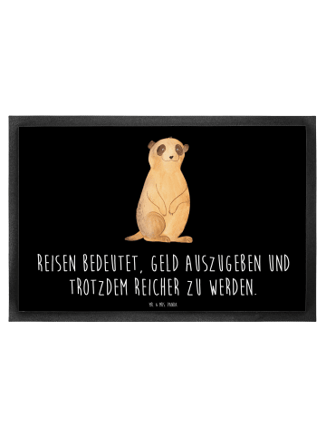 Mr. & Mrs. Panda Gummimatte Erdmännchen mit Spruch in Schwarz