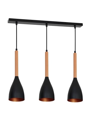 Licht-Erlebnisse Pendelleuchte (B)11 x (L)56 x (T)78 cm in Schwarz Gold helles HolzSchwarz Gold helles Holz