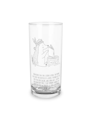 Mr. & Mrs. Panda Blümchentailglas Igel Federschmuck mit Spruch in Transparent