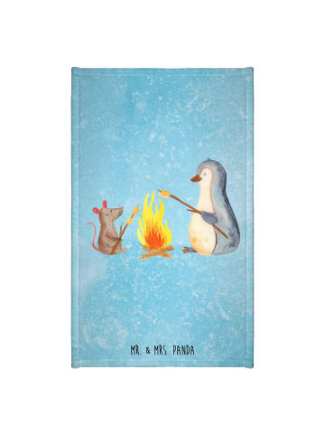 Mr. & Mrs. Panda Handtuch Pinguin Lagerfeuer ohne Spruch in Eisblau