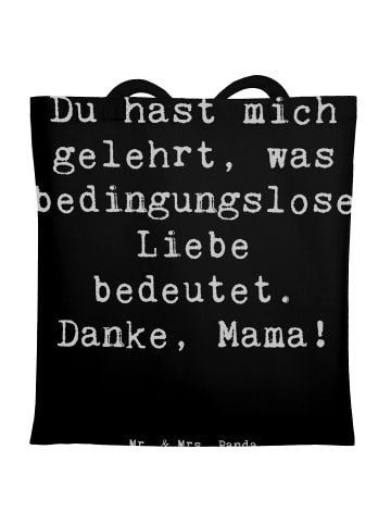 Mr. & Mrs. Panda Jutebeutel Spruch Mama Liebe mit Spruch in Schwarz