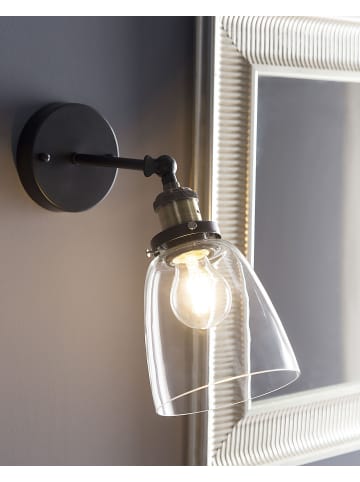 Beliani 2er-Set Wandleuchten LOVAT in Schwarz/Transparent
