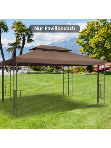 Outsunny Pavillon Ersatzdach 3 x 4 m Kaffee