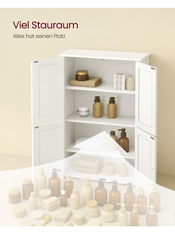 VASAGLE Badschrank in Weiß - (B)60 x (H)108.5 x (T)30 cm