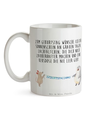 Mr. & Mrs. Panda Teebecher Maus Pinguin Geburtstag mit Spruch in Weiß