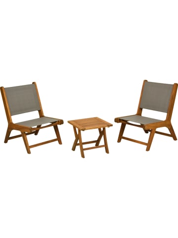 Ambiance Gartenmöbelset, Tisch und Stühle in Grau, (B) 50 x (H) 75 x (L) 64 cm