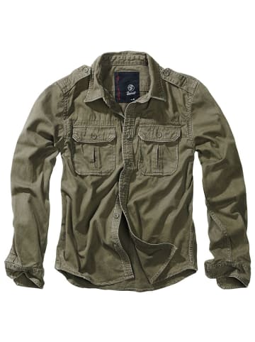 Brandit Hemd "Vintage Shirt Long Sleeve" in Grün