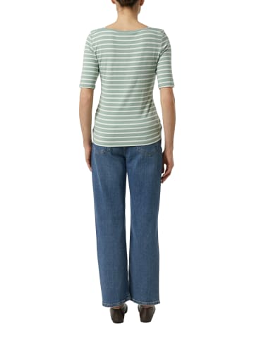 comma T-Shirt in lind weiß - 0001