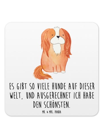 Mr. & Mrs. Panda Glasuntersetzer Hund Cavalier King Charles Span... in Weiß