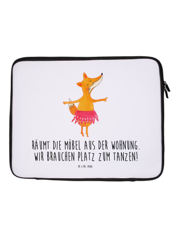 Mr. & Mrs. Panda Notebook Tasche Fuchs Ballerina mit Spruch in Weiß