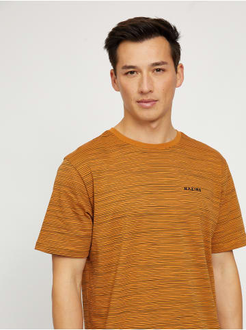 MAZINE T-Shirt Keith Striped T in brown sugar/black