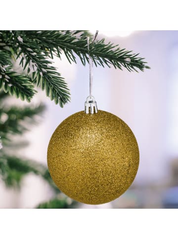relaxdays 110-tlg. Weihnachtskugeln Set in Gold