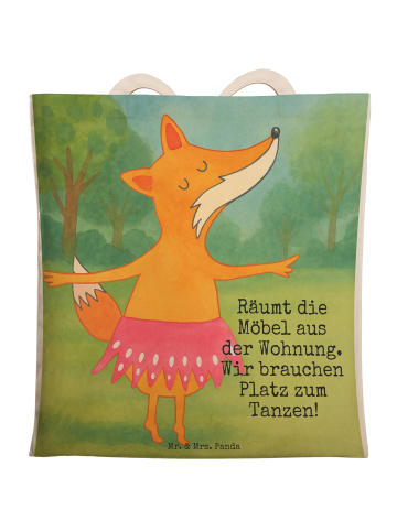 Mr. & Mrs. Panda Henkeltasche Fuchs Ballerina Design mit Spruch in Weiß